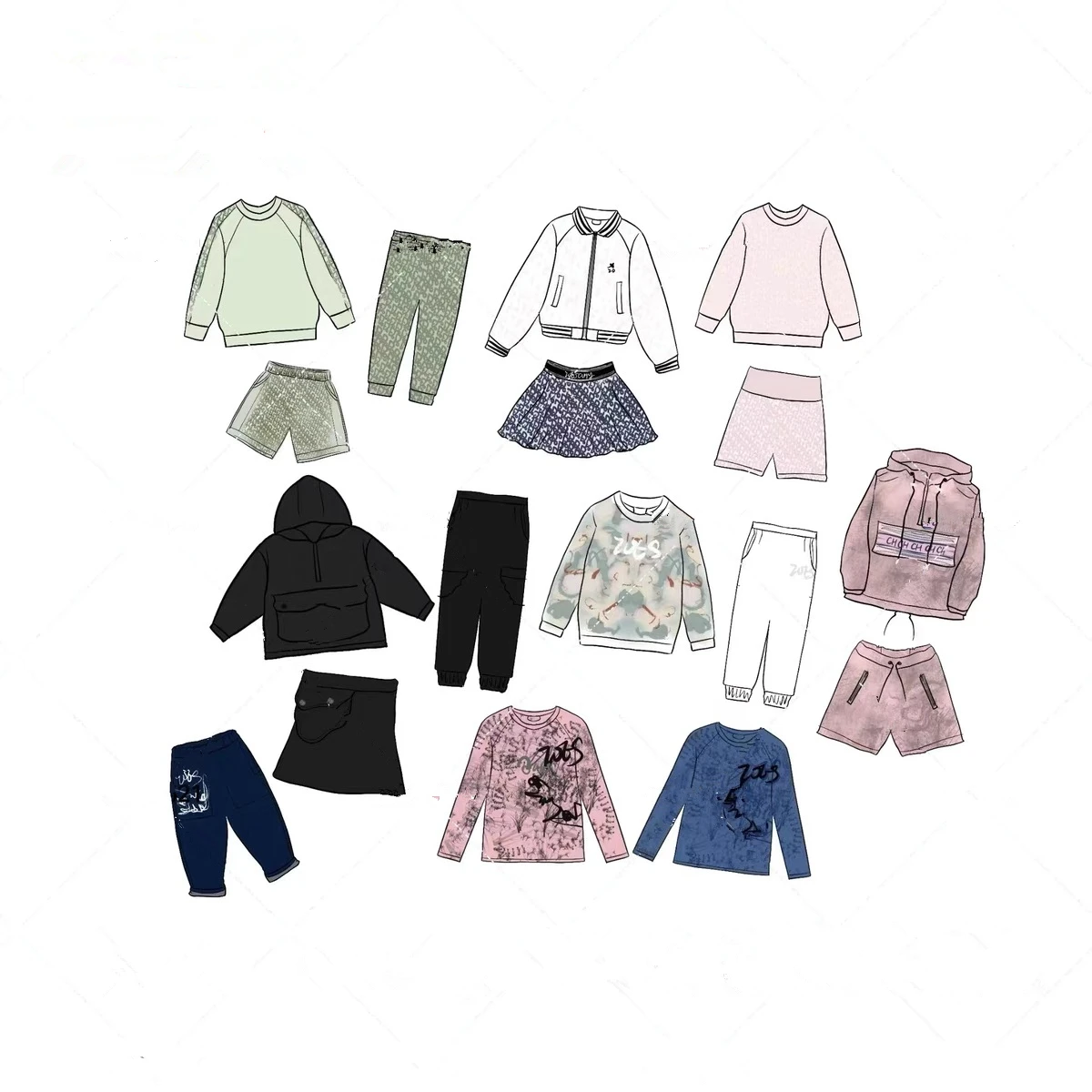 

Новая классическая коллекция для мальчиков и девочек на осень и зиму, большие коллекционные свитера, брюки, футболки, Джинсовый комплект