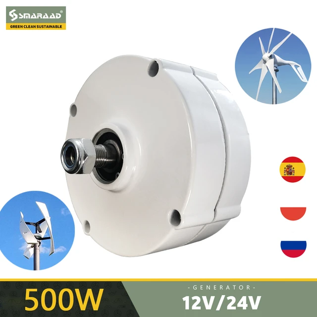 Generators 500W Low Speed 12V 24V 3 Phase Gearless Permanent Magnet AC  Alternators for Wind Water Turbine for Home Use - AliExpress