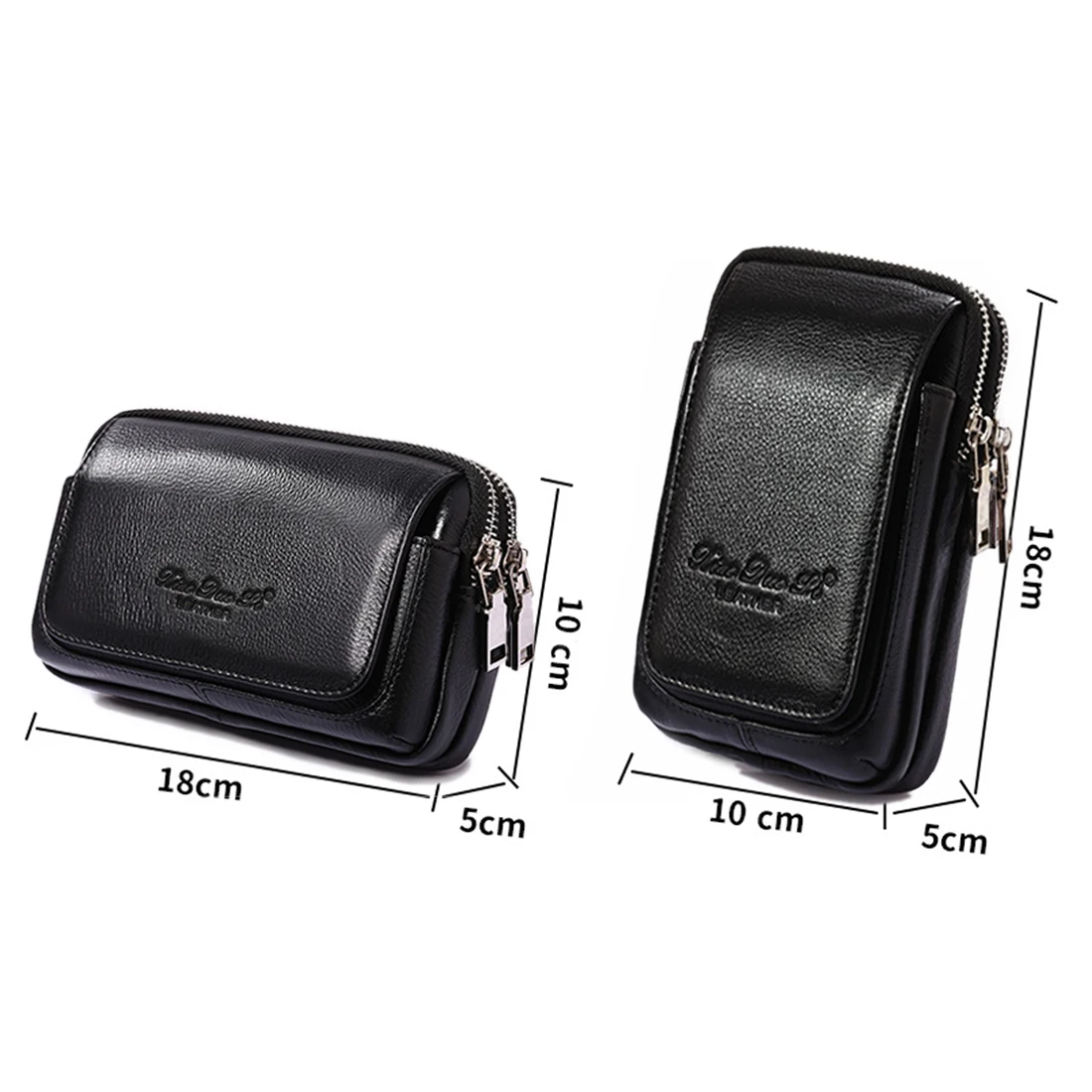 Männer Echtes Leder Taille Fanny Pack Gürtel Tasche Geldbörse Zigarette ID Karte Halter Tasche Pouch Bum Handy/Handy fall Abdeckung Taschen – Detail 1