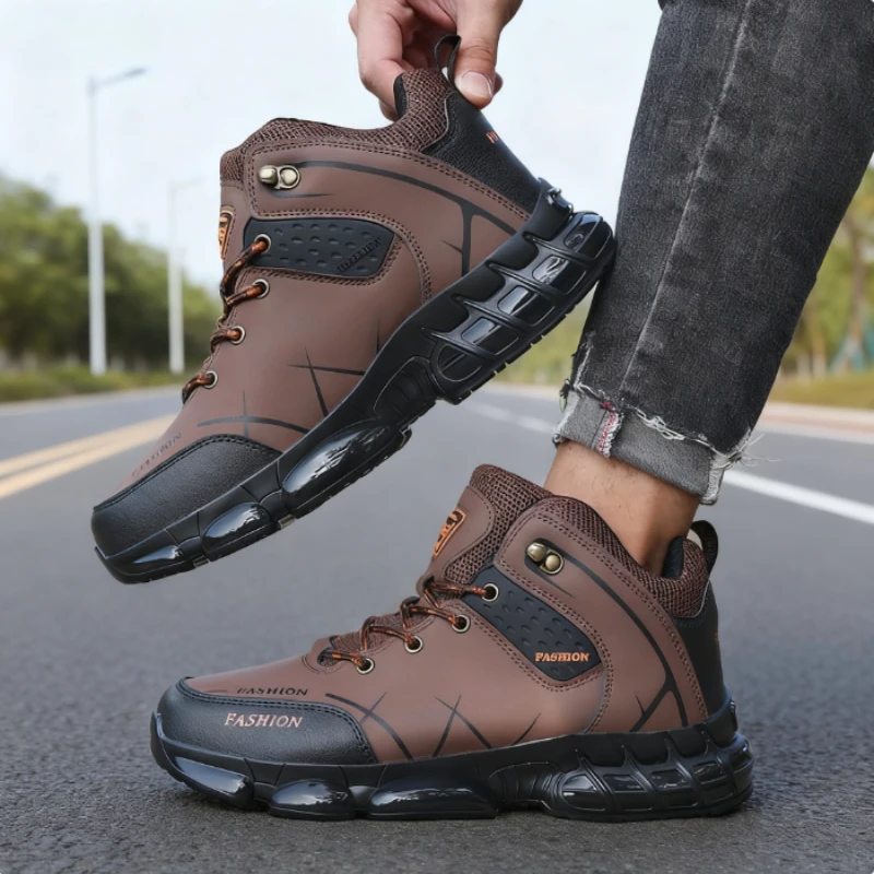 Fashion Forward Men's Hiking Boots High-Top Outdoor Shoes Breathable Non-Slip Trekking Sneakers 2025 Latest Collection Hot Sale