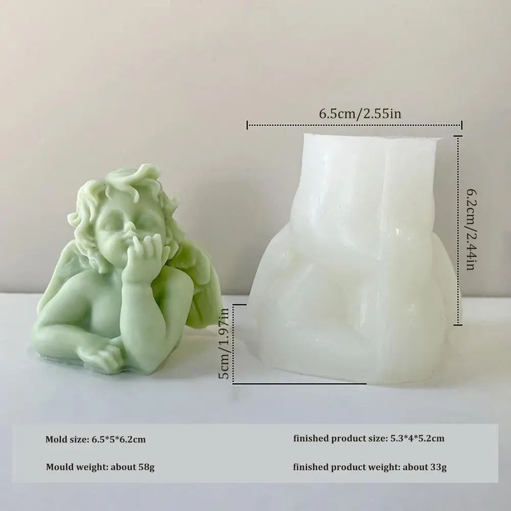 Moule En Silicone En Forme D'ange 3D Pour Bougies DIY - 2 Pièces (grand Et Petit) - Résiste De -40°C à 230°C - Loisirs Créatifs Et Décoration