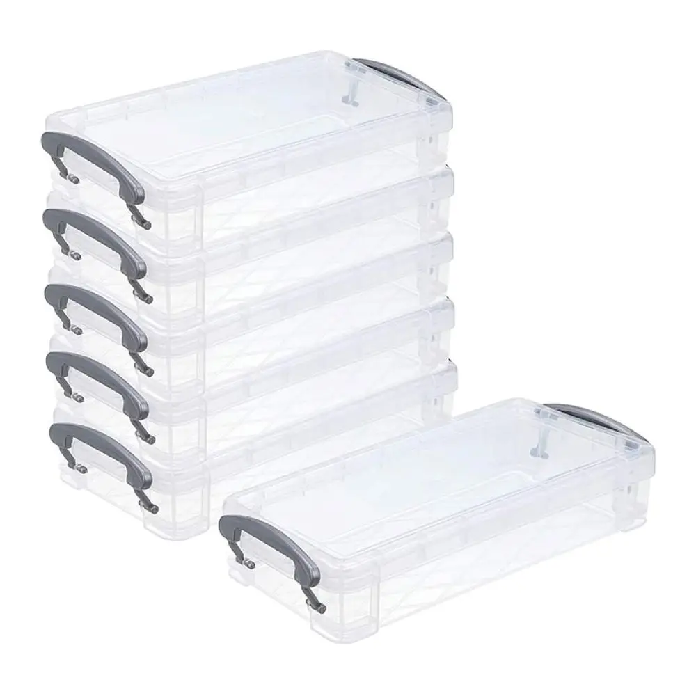 Transparent Storage Box Pencil Case Multi-function Desktop Stationery Organizer Art Stickers Classification Container 5pcs storage box pencil case desk organizer transparent storage box storage organizer