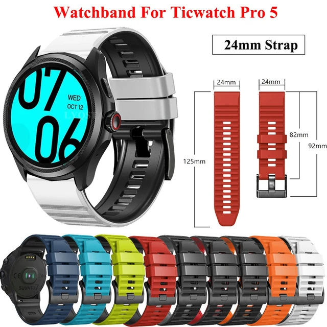 For TicWatch Pro 5 Strap Sports Silicone Replacement Wristband Bracelet For TicWatch  Pro 5 Smart Watch Band Correa Accessories - AliExpress