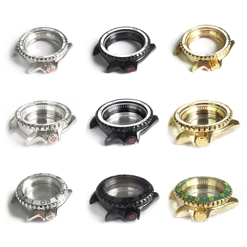 무브먼트 모드 부품 교체용 스테인리스강 블랙 실버 골드 시계 케이스, SKX007 SKX009 SRPD51 SRPD63K1 NH..