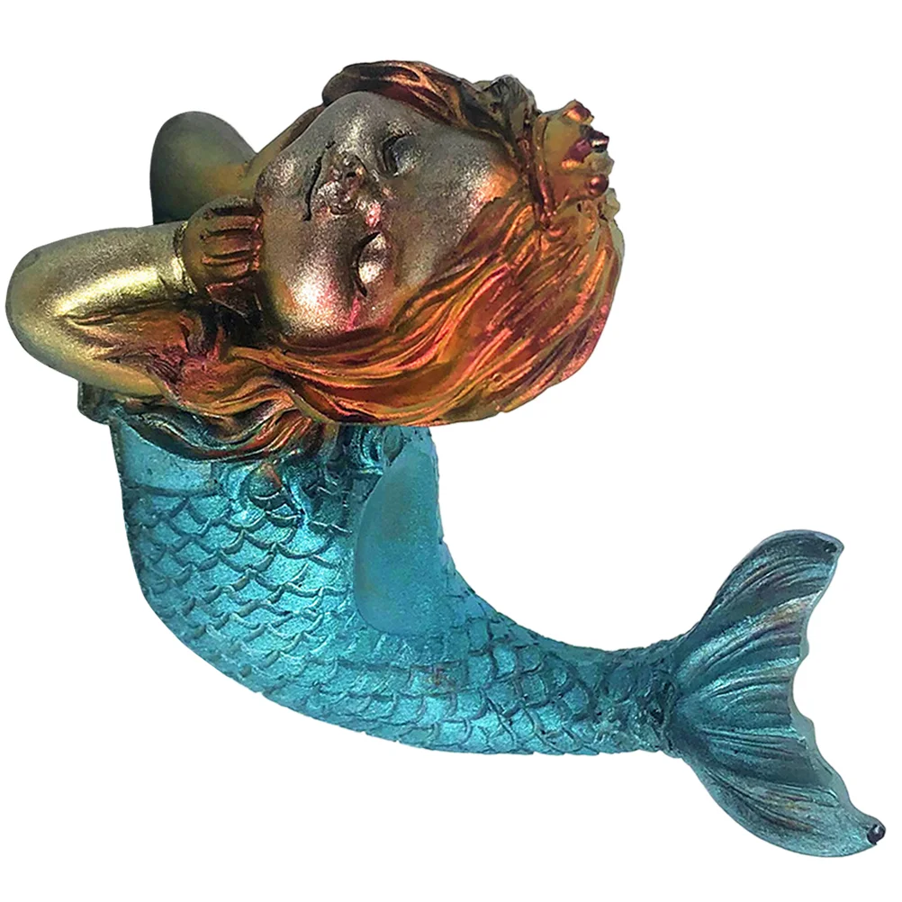

Delicate Mermaid Statue Resin Mermaid Figurine Home Desktop Car Decoration