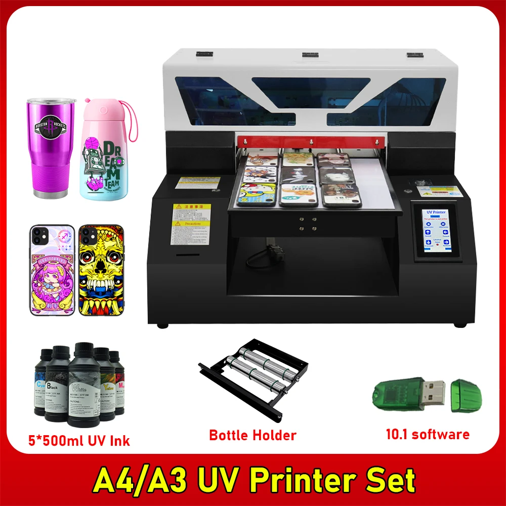 Uv Flatbed Printer A4 Epson L800 L1800 Printing Machine A3 Uv Printer With Rotary For Bottle Phone Case Metal Acrylic Pen - Printers - AliExpress