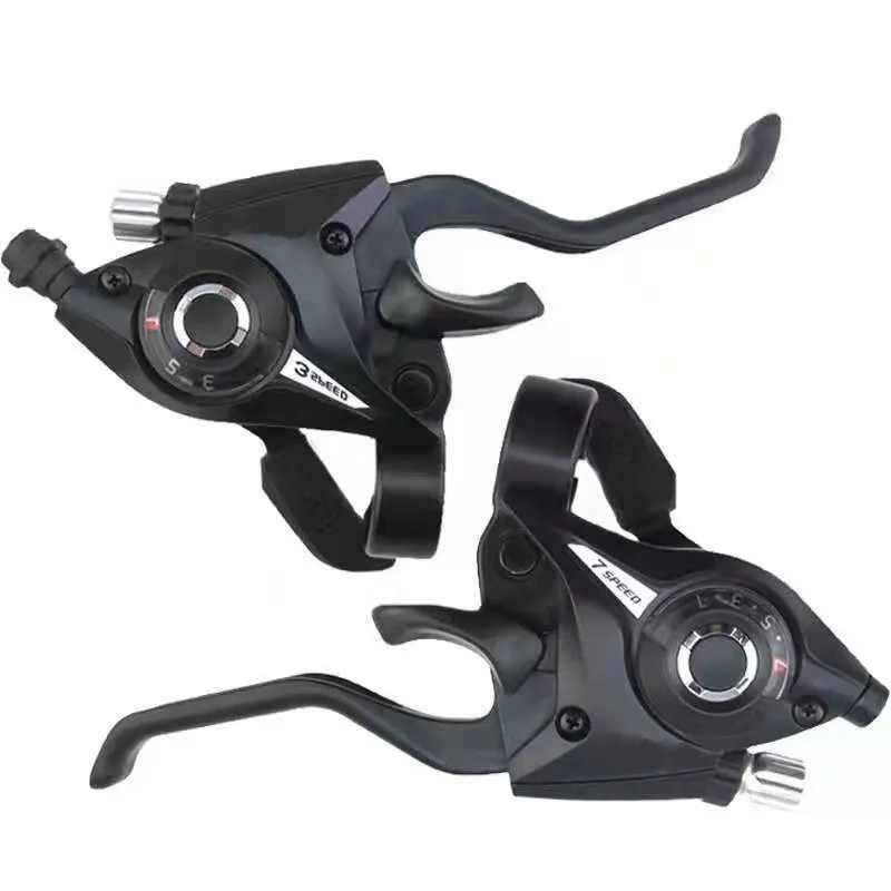 Enhanced Bicycle Brake Lever and Gear Shifter Set with Gear Indicator and Grips