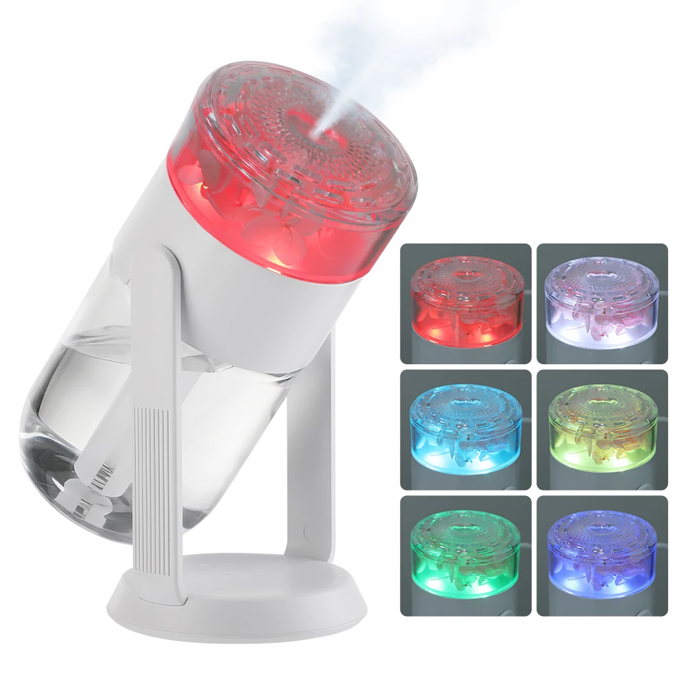 Enchanting LED Preserved Flower Humidifier with Rotatable Stand and Dual Spray Modes