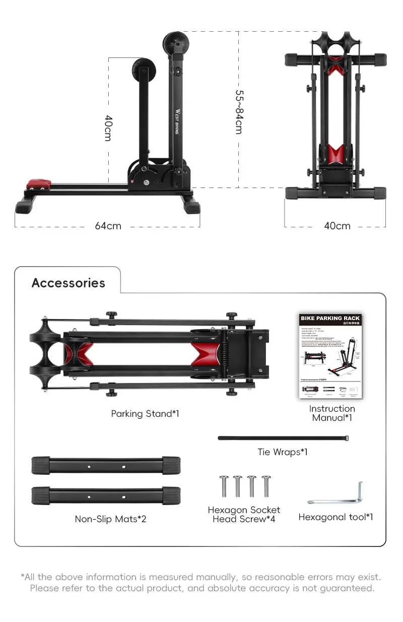 Carbon steel bike rack durable construction