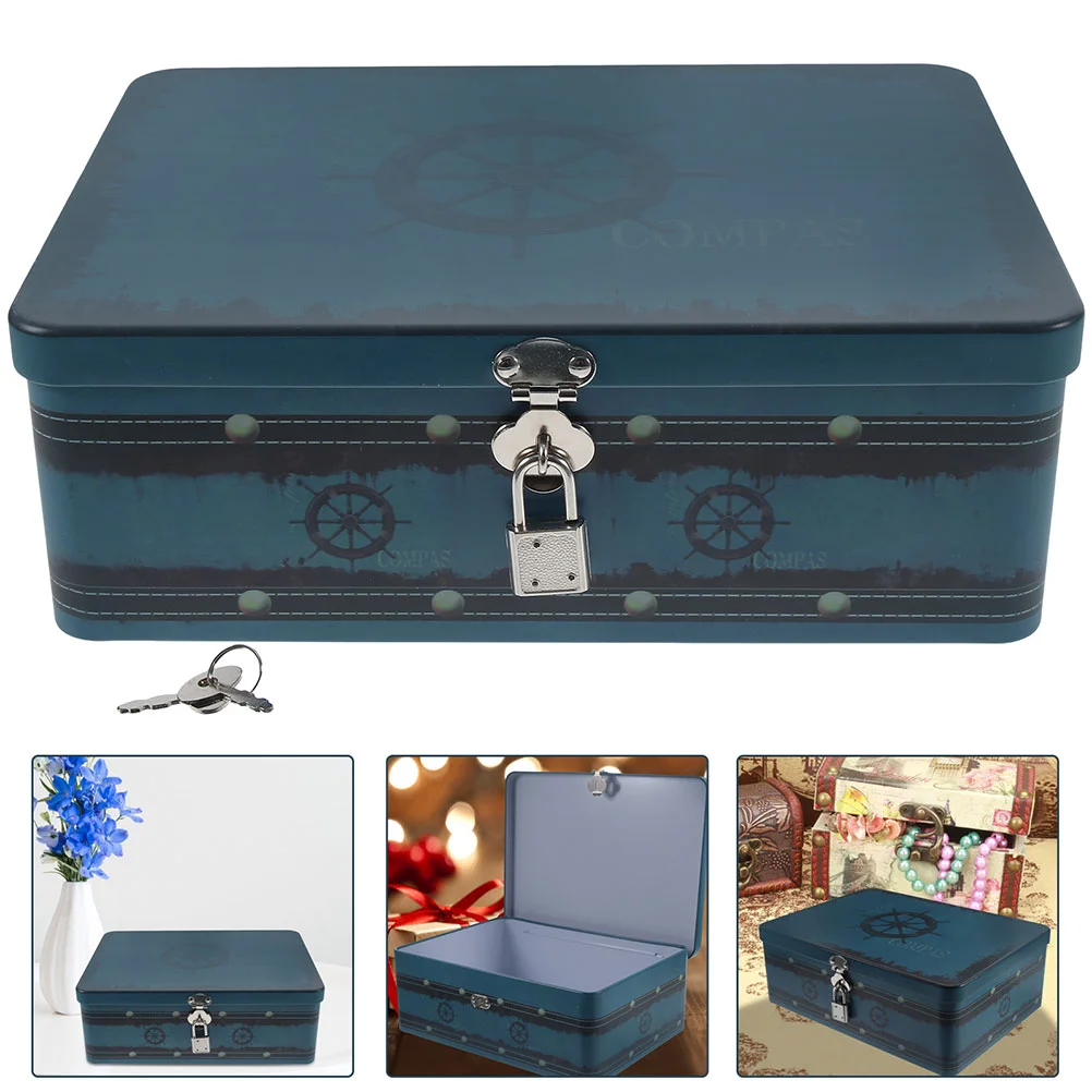 

Storage Box Keepsake Desktop Boxes Souvenir Wedding for Gifts Organizer Tinplate Case