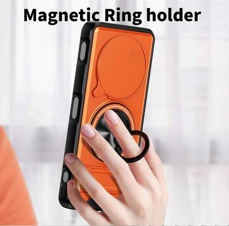 Dual-Function Ring Grip with Built-in Magnetic Car Holder Phone Case