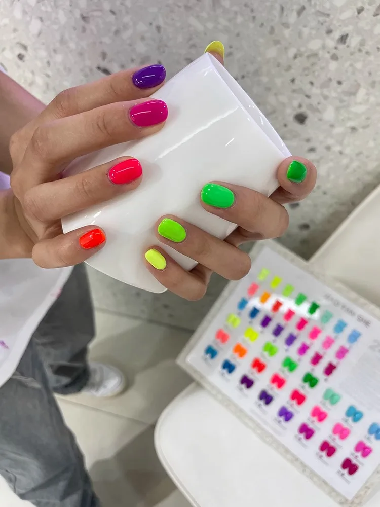 JIAOYANSHE 24 Colors Multicolour Fluorescence style Korean