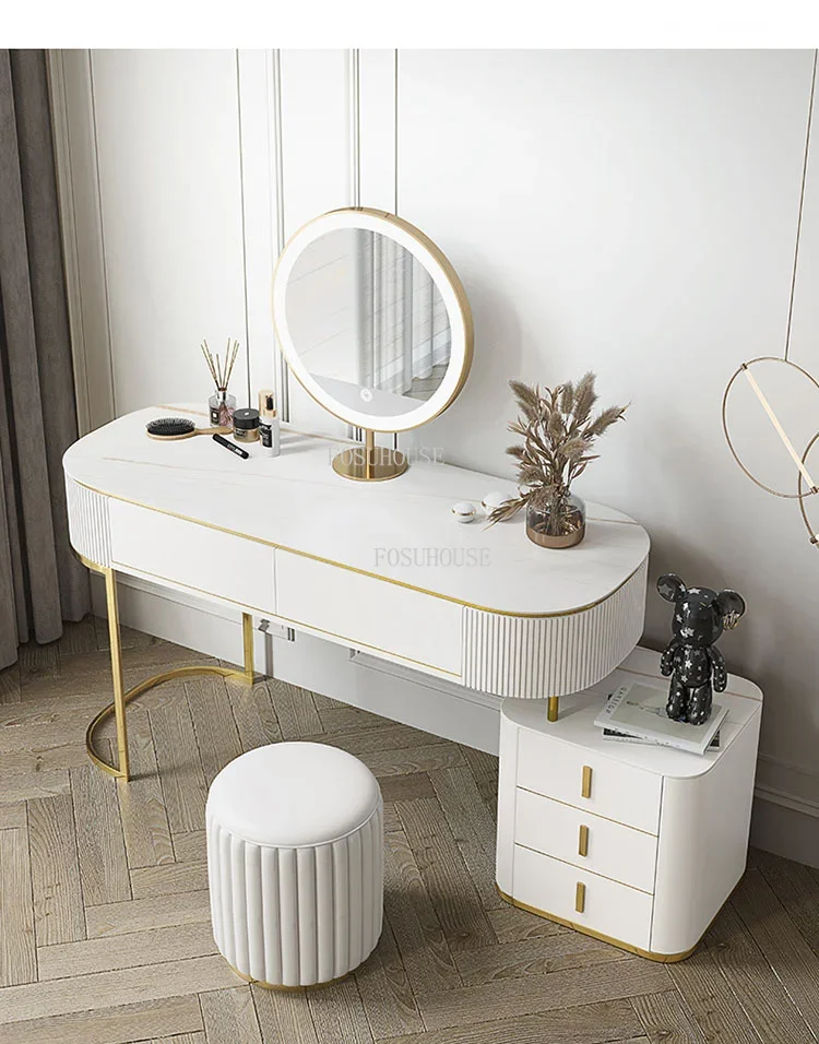 Light Luxury White Dressers Italian Bedroom Furniture Creative Dressing Table Variety Matching Mirrors Bedroom Storage cabinet L