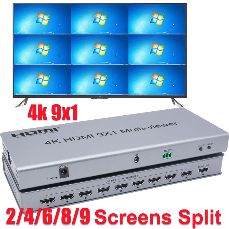 4K 9x1 HDMI Multiviewer Switcher 2x1 4x1 6x1 8x1 HDMI Quad Multi viewer 4k-9x1-hdmi-multiviewer-switcher-2x1-4x1-6x1-8x1-hdmi-quad-multi-viewer