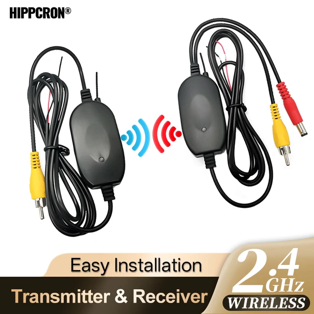 Hippcron Wireless Car Rear View Camera Multimedia Monitor Rearview Camera Color Video Transmitter Receiver Kit 12V
