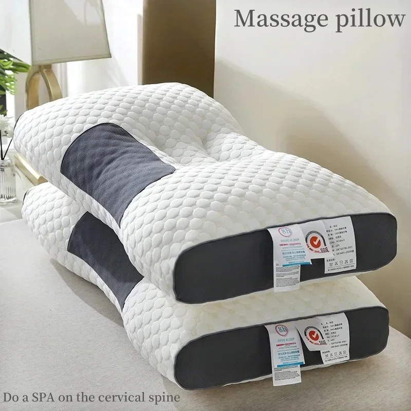 Neck Pillow Concave Convex Design Helps Massage Neck Fiber Helps Sleep