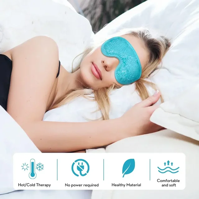 PVC Eye Mask Cooling Eye Mask Hot Cold Compress Gel Beads Eye Mask for Puffy Eyes Dark Circles Reduce Eyes Dry Sleep Eyes Mask 5