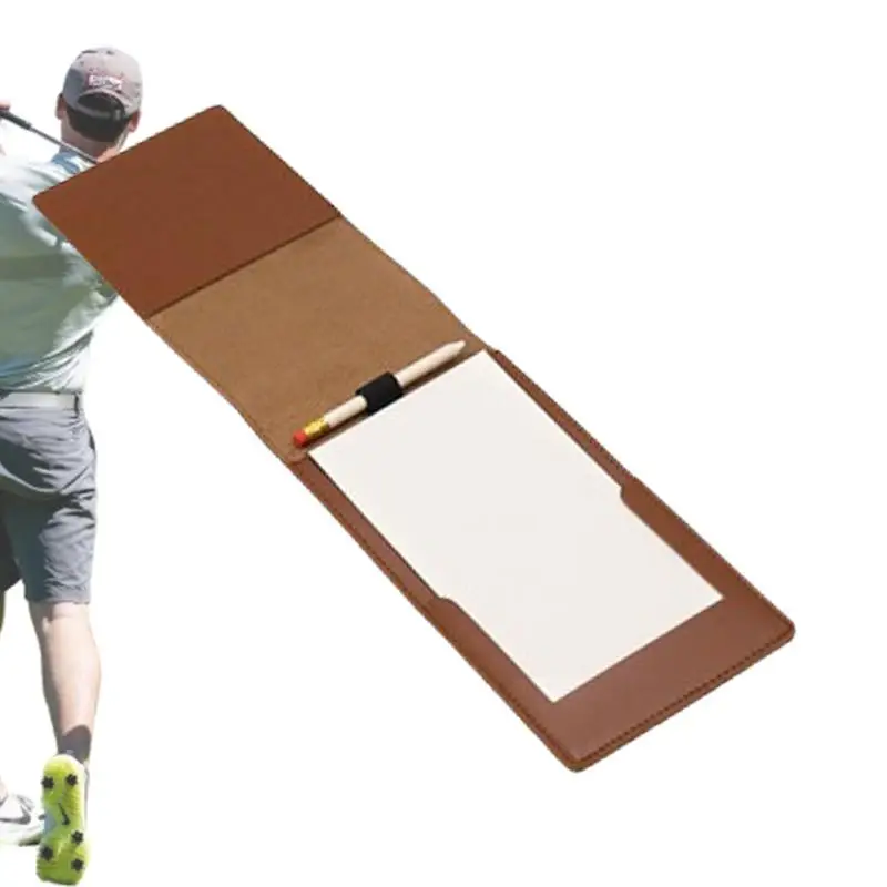 

Scorecard Holder Leather PU Leather Score Card Holder Golf Yardage Book Covers Golf Score Holder Protector Fits In Most Back