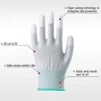 Fingertip PU Coated Anti-static Gloves Antiskid Handwork Industrial Working Protective Gloves Car Window Tint Film Install Glove 2
