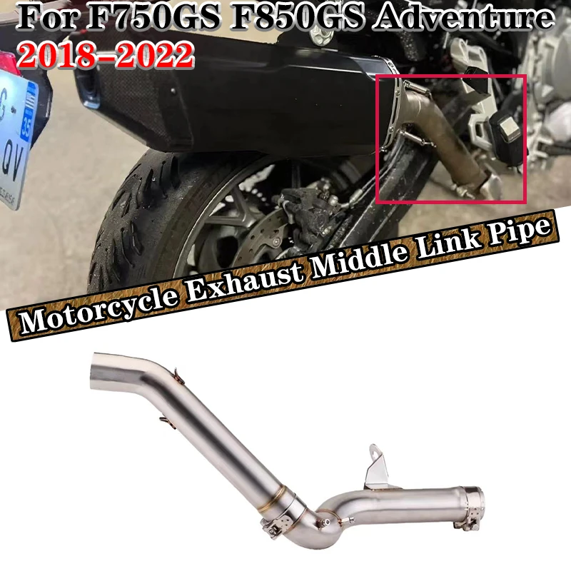 

Motorcycle Exhaust Modified 51mm Muffler Stainless Steel Middle Link Pipe for F750GS F850GS Adventure 2018 - 2022