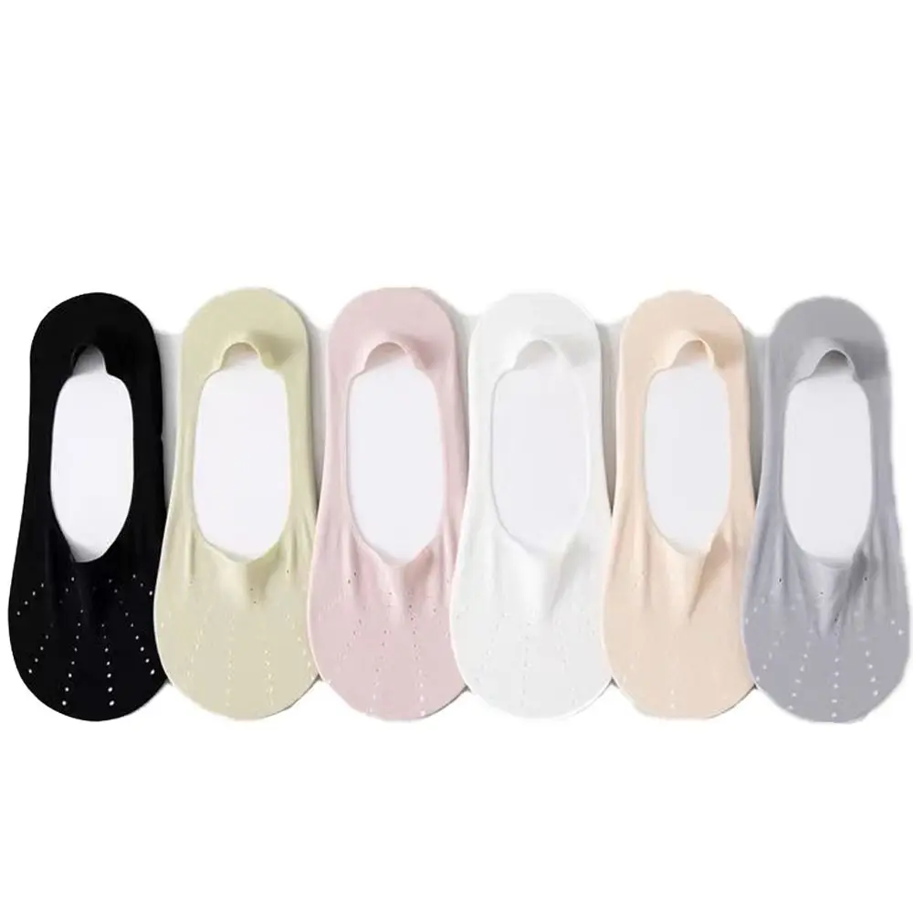 

Summer Short Breathable Comfortable Invisible Solid Color Ice Silk Socks Women Mesh Socks Sock Slippers Hollow Out