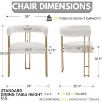 Dining Room Chairs Set of 4 with Arms Glam Barrel Chairs with Gold Chrome Legs Velvet Modern Side Chairs 2