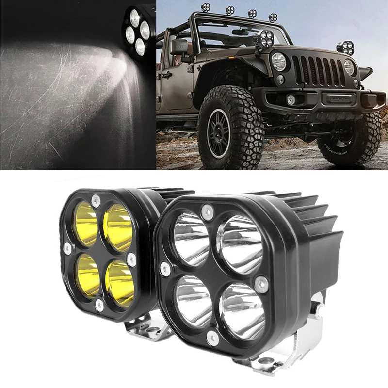 Фара мотоциклетная внешняя, 6000 К, 40 Вт, 4 светодиода