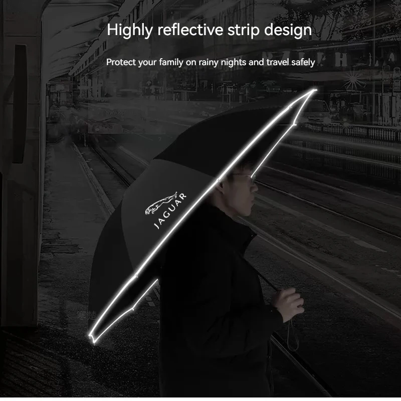 For Jaguar E-PACE F-PACE F-TYPE XE XF XK XJR XFR XJ XEL XFL Car Automatic Reflective Sun Umbrella Folding Windproof Sunshade