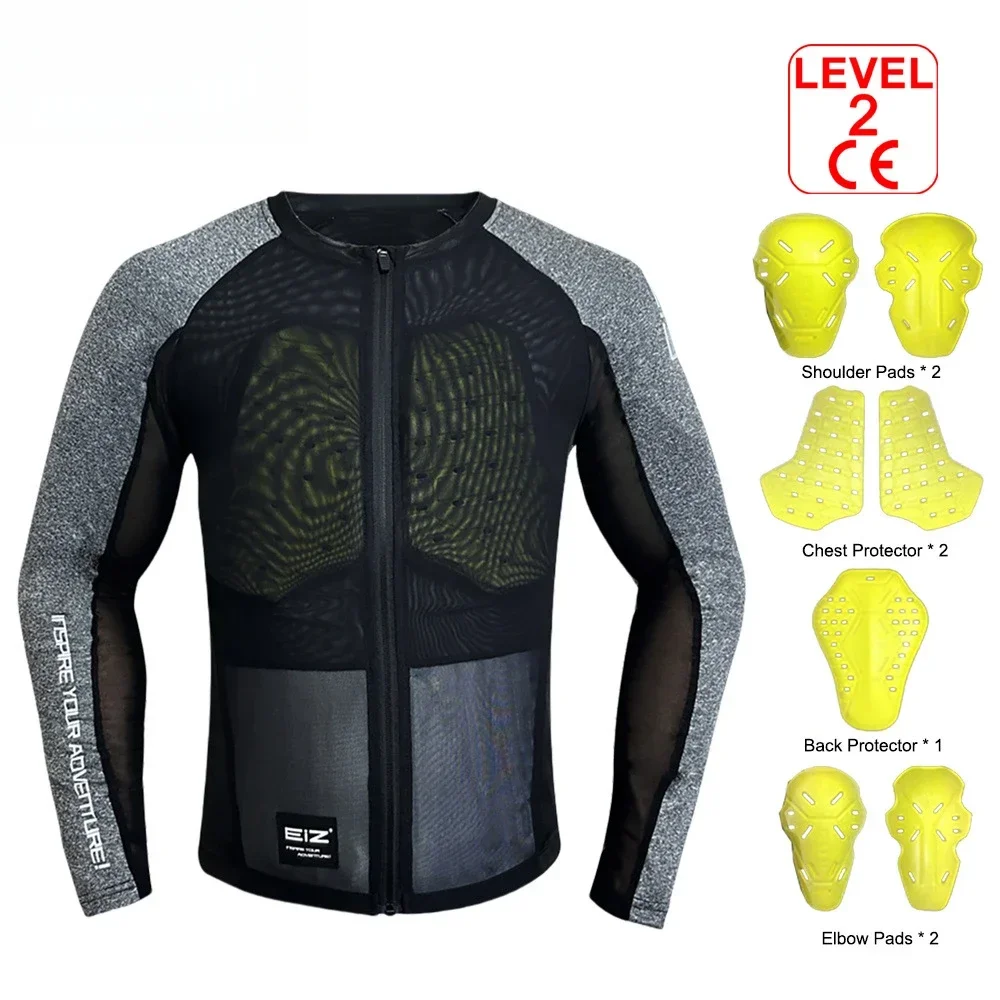 Motorcycle Protector Motorcycle armor, cycling clothes, summer locomotive breathable mesh anti-drop soft armor CE2 protective gear men and women