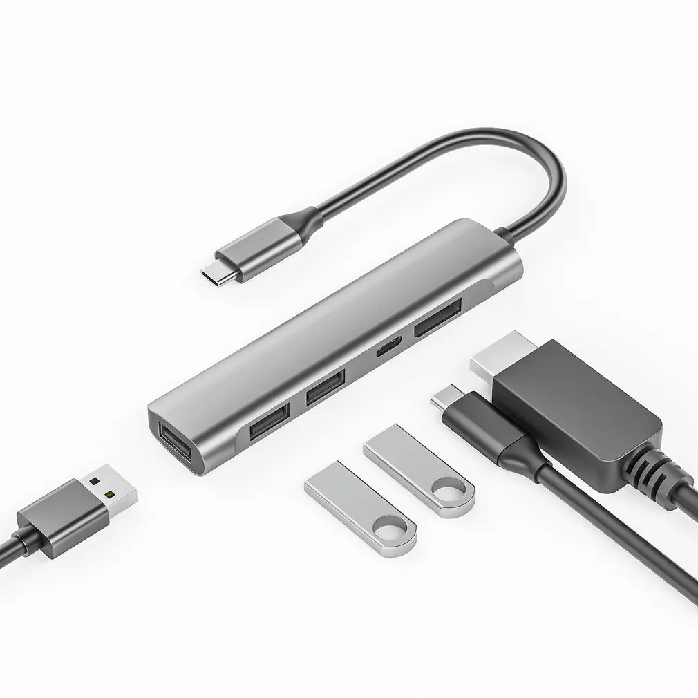 

Док-станция USB C 5 в 1 для ноутбука и настольного компьютера