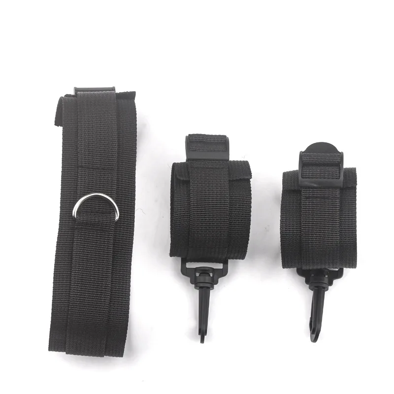 Neck Collar Fetish to Hand Restraint Wrist cuffs Slave 3 RING LEASH Harness Bondage Adult fetish Sex Game_voghion.com