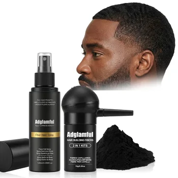 Fibre Volumizzanti per Capelli 2 in 1 15g + Spray Fissante 120ml Copertura Naturale Prodotti di Bellezza per la Perdita di Capelli