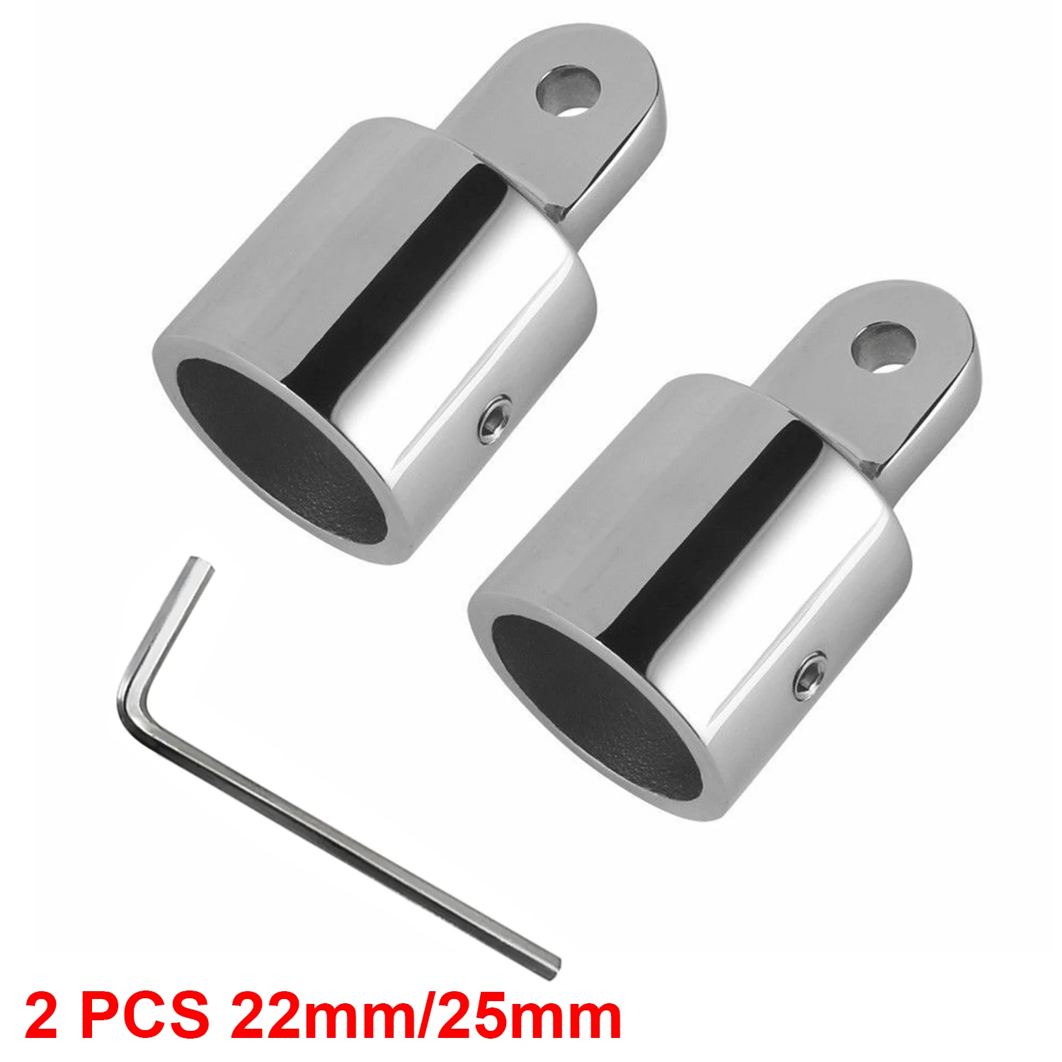 2 Pcs 22mm/25mm Bimini Top Cap Eye End Stainless Steel 316 Boat Bimini Top Hardware Fitting External Eye End Canopy