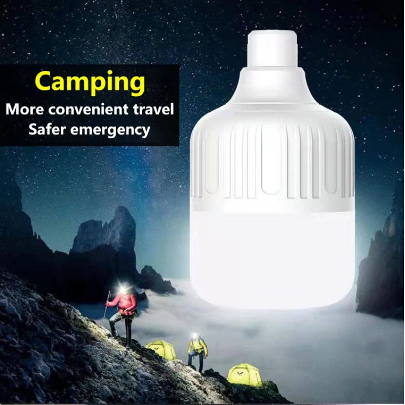 

USB Rechargeable LED Bulb Camping Light House Outdoor Portable Lanterns Emergency Lamp with Hook for BBQ Garden Outdoor