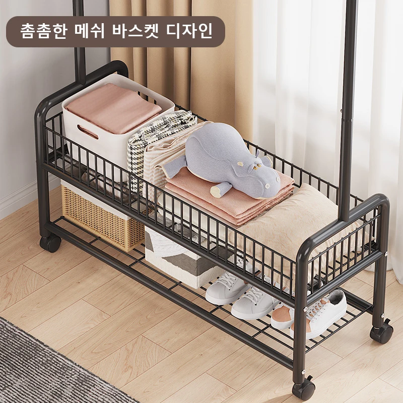 Movable Clothes Rack Floor Hanger Stand Storage Wardrobe Hat Stand Storage Box Bedroom Furniture perchero de pie Coat Rack clothes rack