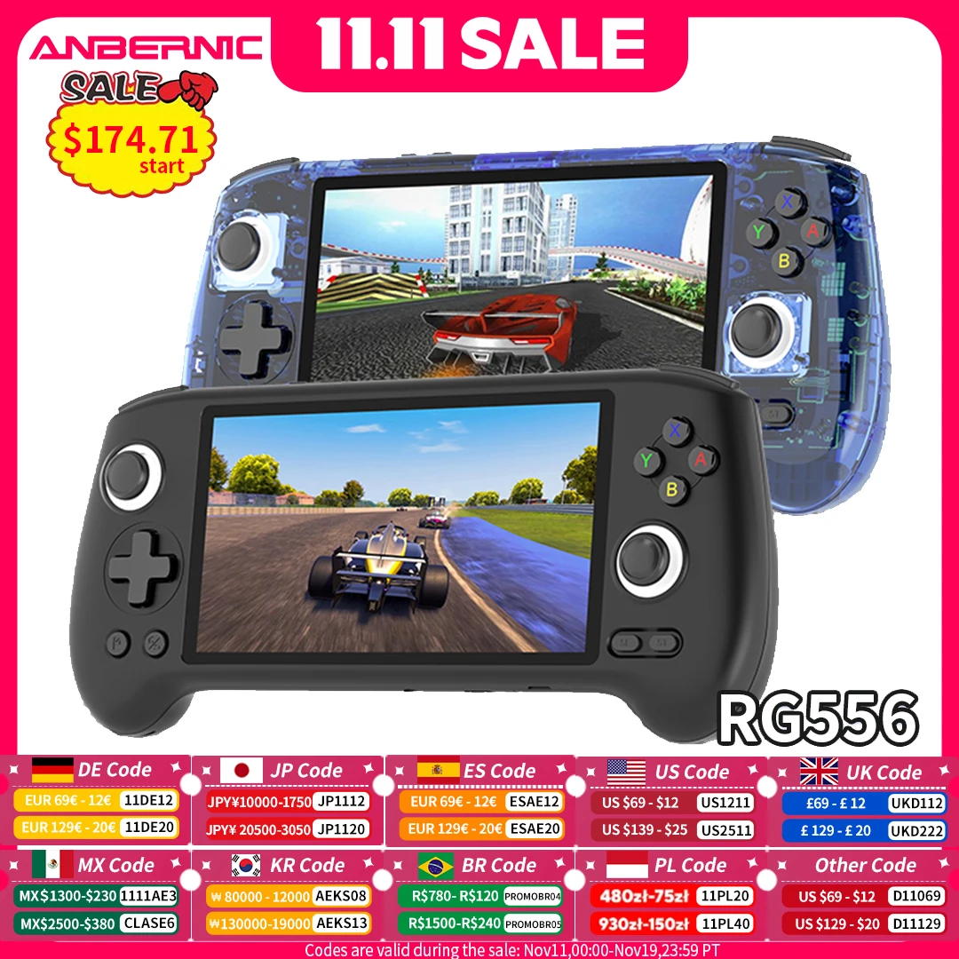ANBERNIC RG556 Retro Handheld Game Console Android 13 System 5.48