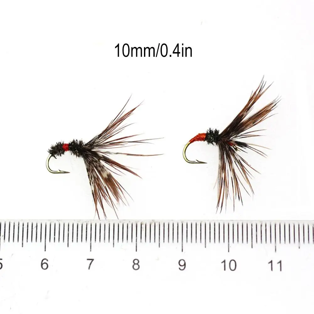 Tenkara Flies Kebari Reverse Hackle Dry Fly Barbed Hook Salmon Steelhead Trout Fly Fishing Lure Bait Size12# 10pcs fishing lure