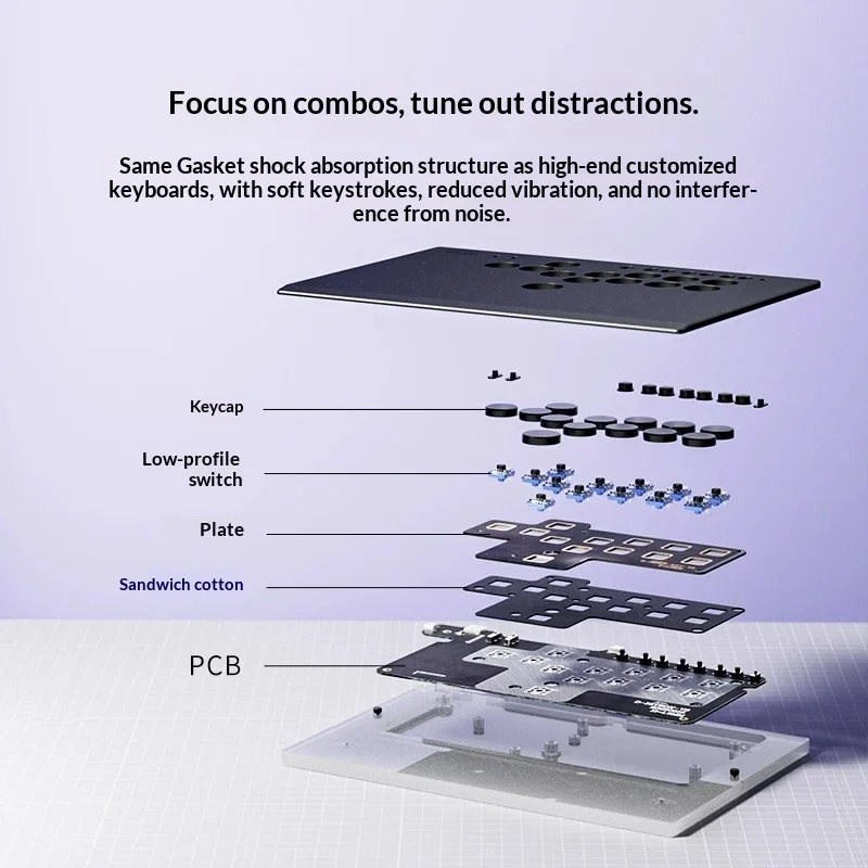 AOLION Apex Hitbox 컨트롤러 아케이드 격투 게임 키보드 스트리트 파이터 6/PC/PS5 스위치용 핫스왑 버튼 컨트롤러