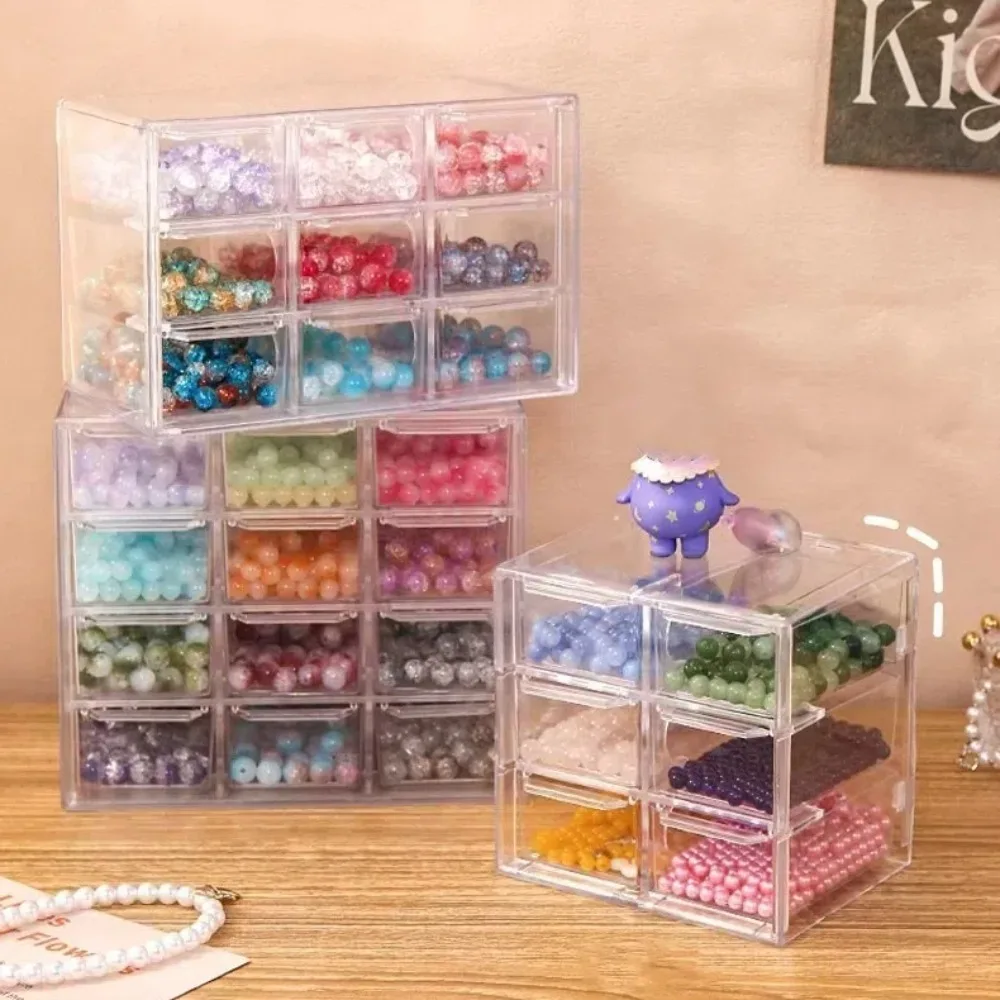 Acrylic Large Capacity Drawer Transparent Divided Beaded Storage Box DIY Handmade Jewelry Display Box
