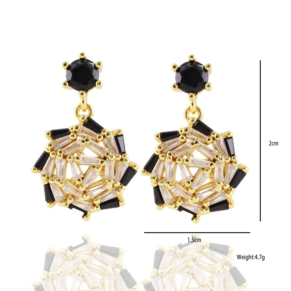Luck Fashion Luxury Elegant Jewelry Mixed Color Irregular Zircon Fashion Cute Women's Earrings Charming Earrings Gift Party