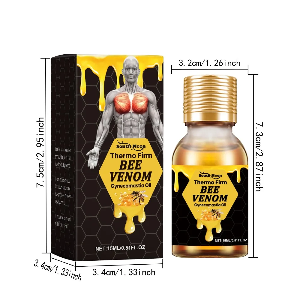 Gift Massage Bee Gynecomastia Heating Oil Tighten Serum Breast Enlargement Oil Breast Shaping 15ml Men Bee Men