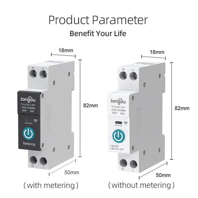 TUYA WIFI Smart Circuit Breakers With Metering 1P 63A DIN Rail for Smart Home wireless Remote Control Switch by APP TONGOU - Image 6