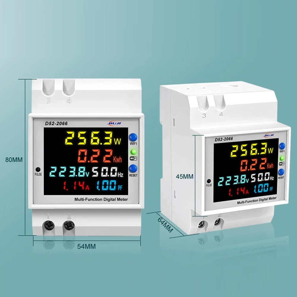 Smart WiFi Digital Display Electricity Meter with Multi-functionality