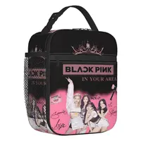 Custom Pinks Kpop-Blacks Portable Lunch Box Women Multifunction Cooler Thermal Food Insulated Lunch Bag School Children Student 1
