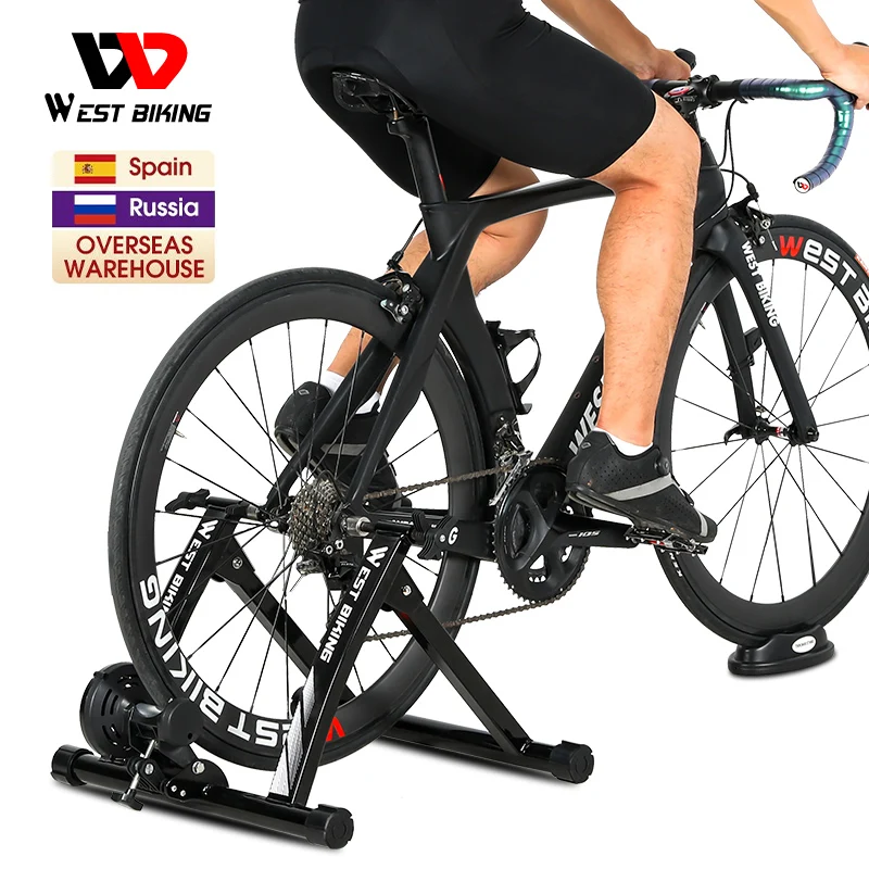 West Biking YP1402008 Entrenador de ciclismo Bicicleta estática para interiores Rodillos de entrenamiento Bicicleta Ejercicio en casa Turbo Trainer Ciclismo Fitness Herramienta de entrenamiento