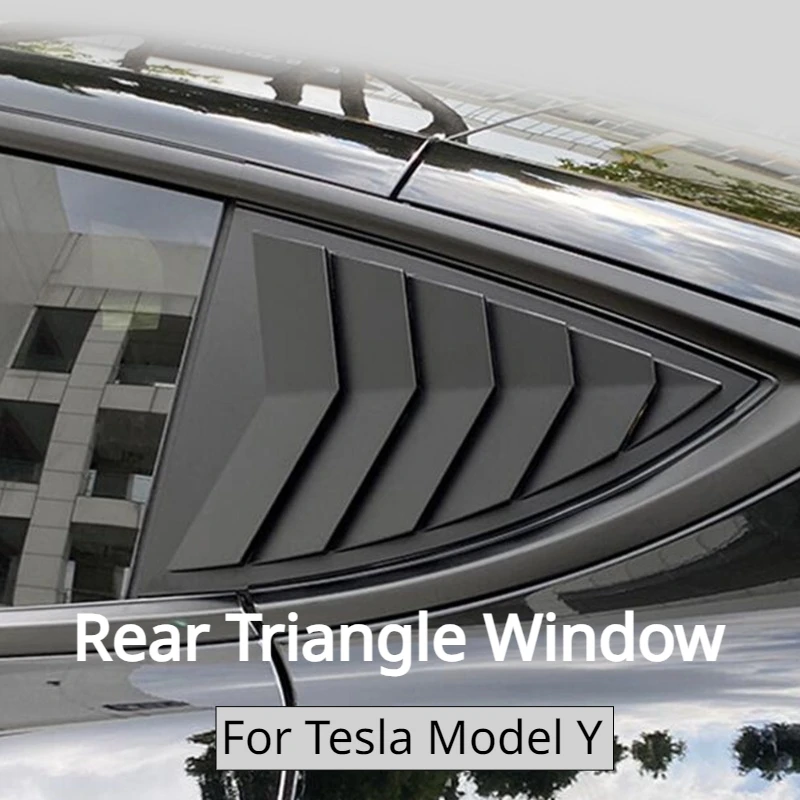 

Side Blinds Window for Tesla Model Y Spoiler Splitter Cover Trim Rear Triangle Louver Shutter Cover Sports Car Accessories 2023