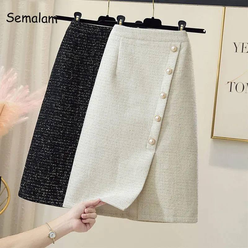 

Skirts Women Winter Thickening Fashion Elegant Solid All-match A-line Friends Casual Korean Version Mujer Faldas Student Warm