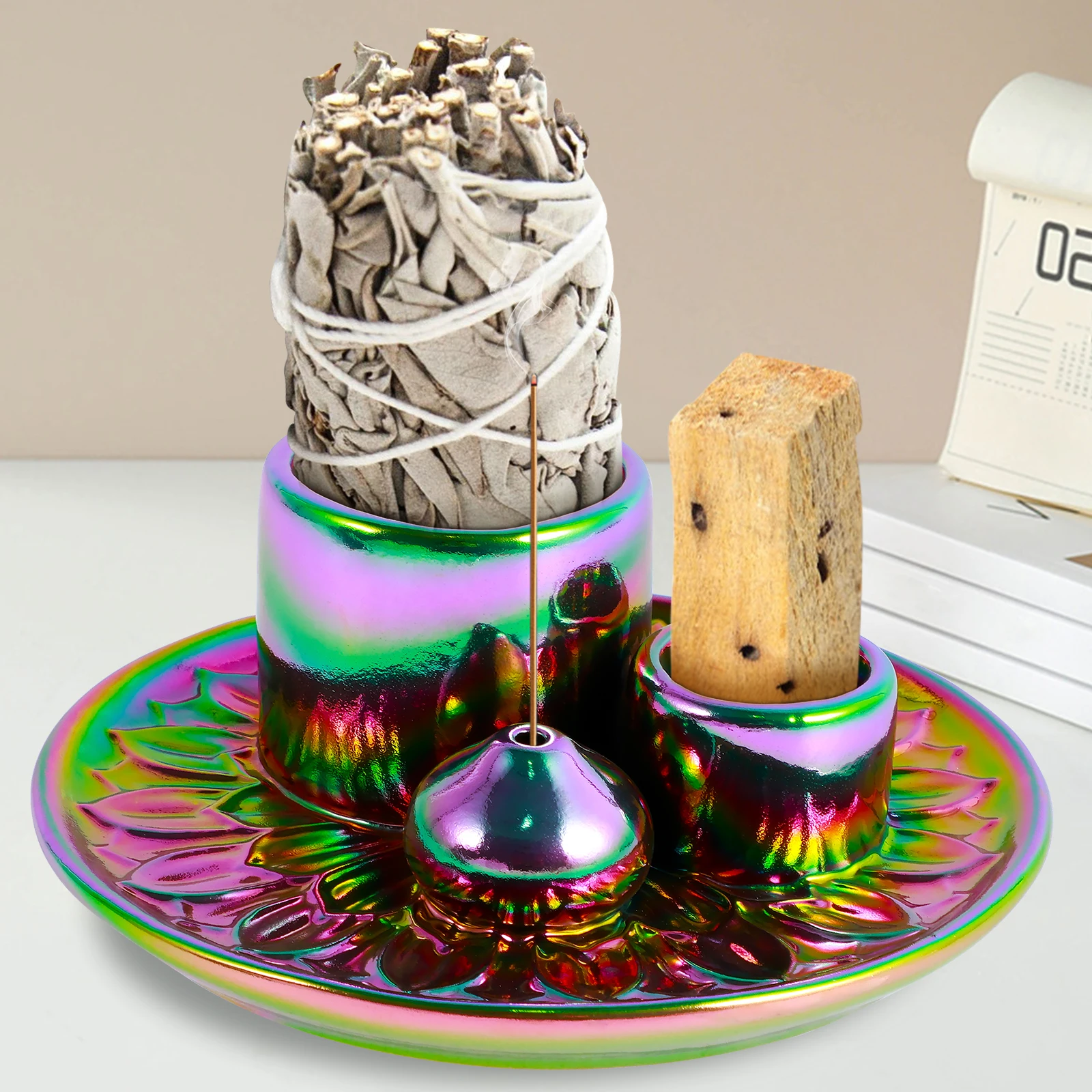 Palo Santo Sticks Holder Ceramic Burner Multi-Purpose Incense Candle Holder