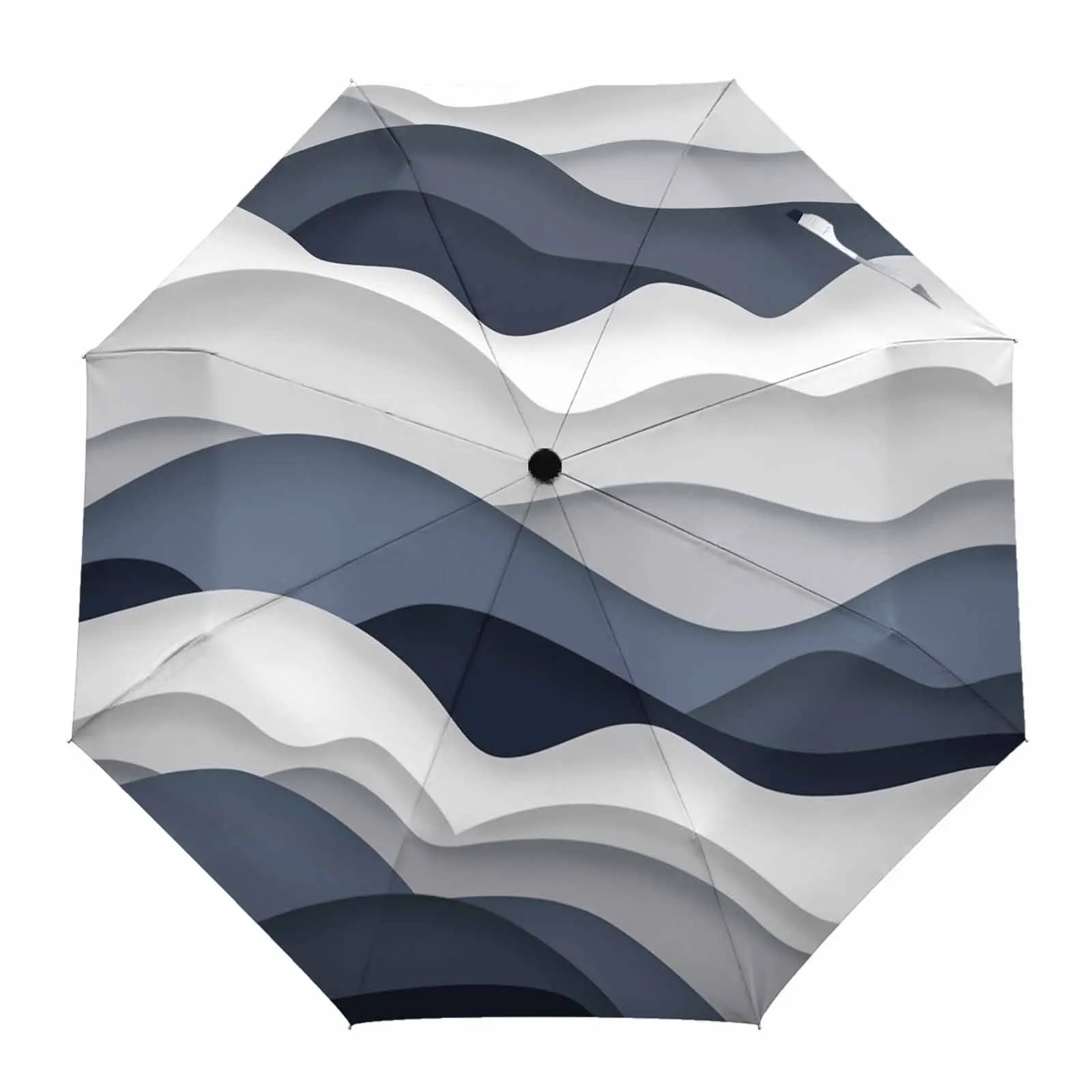 Gradual Ocean Waves And Foam Deep Blue Gradient Outdoor Ombrelli Pieghevoli Completamente Automatici A Otto Fili Per Ombrello Per Adulti