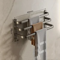 ปืนสีเทาชั้นวางผ้าขนหนูไม่พรุนห้องน้ําติดผนังห้องน้ําผ้าขนหนูแขวนเสาการจัดเก็บRacห้องน้ําชั้นเก็บ 2